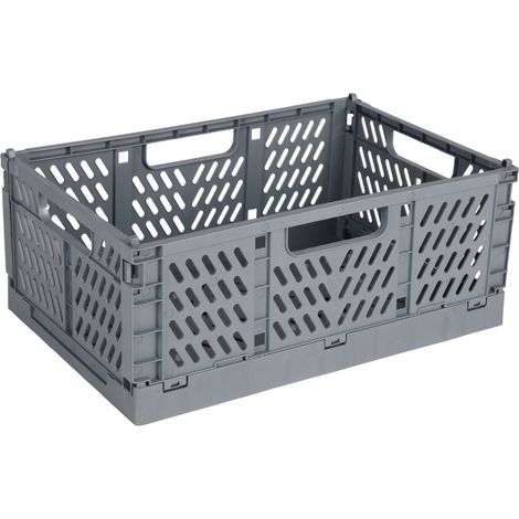 Mini-Klappbox 30,5x20cm Aufbewahrunsbox Klappkiste Einkaufskorb Spielzeugkiste - grau (1/2)