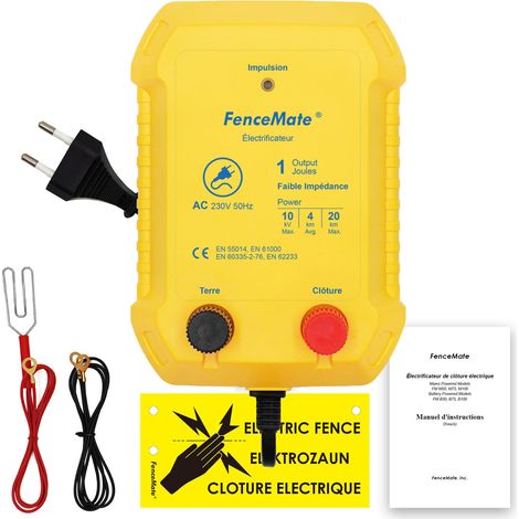 Électrificateur De Clôture Électrique 230 V 1.0J, Sortie 1 joule pour 4 à 20 km, faible impédance tension de crête 10 kV pour volaille (1/5)