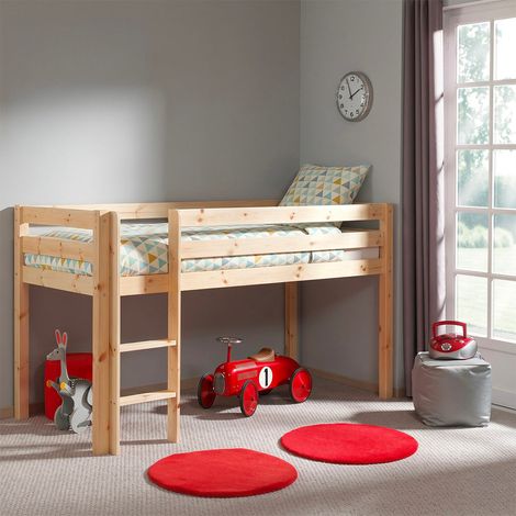 Cama de media altura 90x200 con somier Vipack Pino - Madera (1/5)
