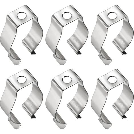 T8 LED Tube Clips x 10pcs U Clips Bracket Mounting Silver Nickel  Accessories for Mounting Light Tubes (1/5)