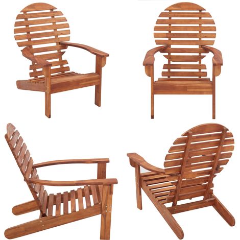 Chaise Adirondack Bois d'acacia massif - Chaise Adirondack - Chaise De Jardin - Mobilier De Jardin - Chaise Extérieure - Fauteuil De Jardin - Home & Living (1/5)