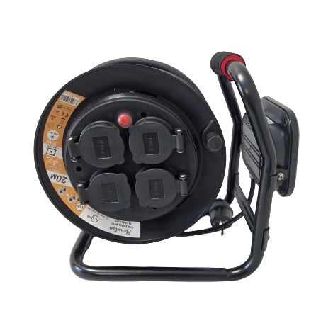 Enrouleur de Câble Électrique Ergonomique 20m Avec Projecteur et 4 Prises - A522677 (1/2)