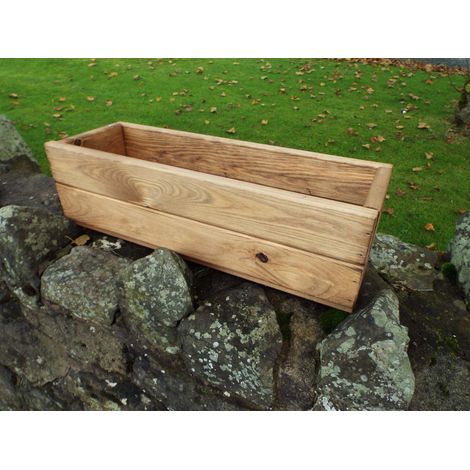Hand Made 51cm x 18cm x 14cm Rustic Wooden Garden Window Box / Flower Planter (1/3)
