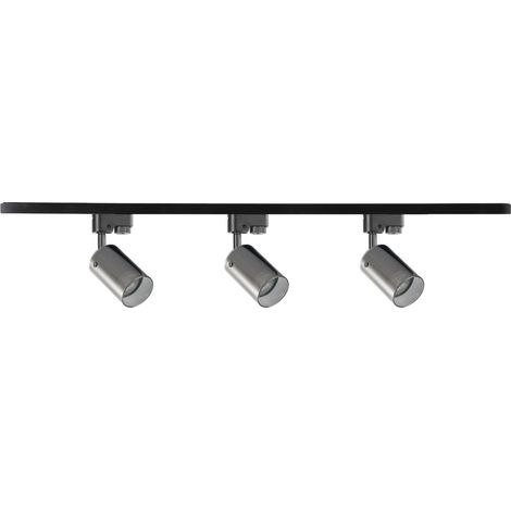 Kit rail 1 phase spots x3 GU10 1m noir Smoky Polux (1/3)
