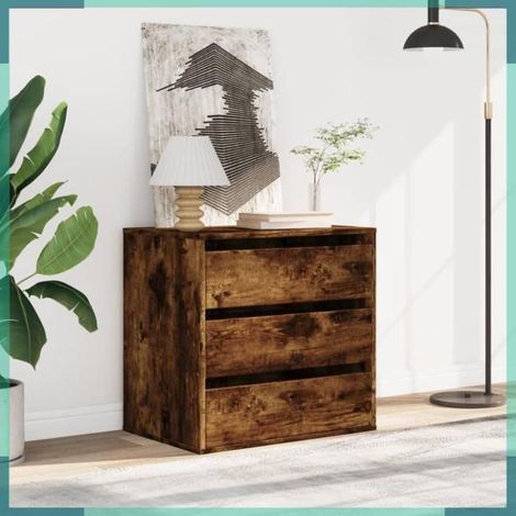 852847 Commode d'angle chêne fumé 60x41x58 cm bois d'ingénierie (1/5)