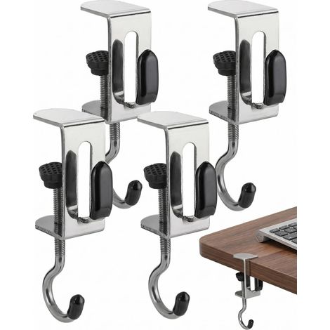 Set of 4 Adjustable Metal Handbag Hooks for Tabletop Use, Non-Slip, Foldable and Sturdy for Office, Restaurant, Cafe, School (1/5)