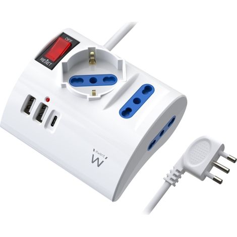 Con la toma de corriente de escritorio EW3868 puedes conectar 3 dispositivos elÃ©ctricos y 3 dispositivos USB al mismo tiempo. Los puertos USB tienen
