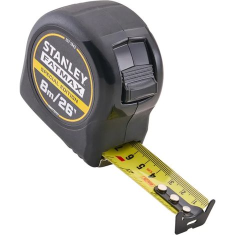 Stanley 8m 26ft FatMax Tape Measure Black Special Edition STA033726 XMS26PROTAPE