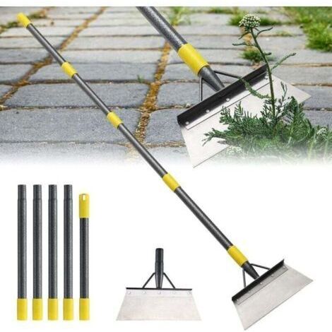 Pelle plate de jardin, outil de désherbage, pelle multifonctionnelle de 78 pouces, grattoir à sol robuste à long manche, grattoir à désherbage en métal pour bordures de pelouse, grattoir à glace, pell