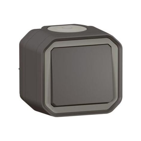INTERRUPTOR ESTANCA O PLEXO DE DOS VÍAS 10AX 250V IP55 IK08 ENTREGA COMPLETA PARA SUPERFICIE - ANTRACITA (1/3)