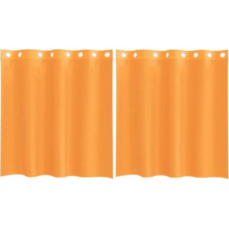 Voilages à œillets, ensemble de deux pièces, orange, 140 x 140 cm