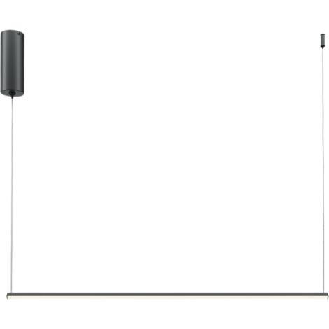 Maytoni Halo Lampadario moderno a sospensione da soffitto da 80 cm, nero, paralume bianco da 630 lm (1/5)