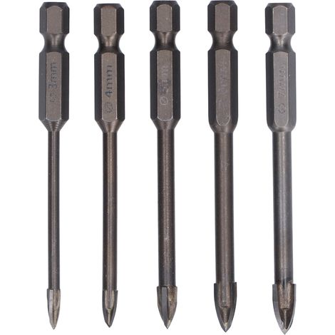 Foret hexagonal croisé multifonctionnel en carbure, ouvre-trou pour béton pour céramique granit 5 pièces