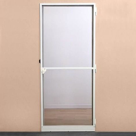 Moustiquaire porte battante L100 cm x H220 cm - Aluminium blanc (1/3)