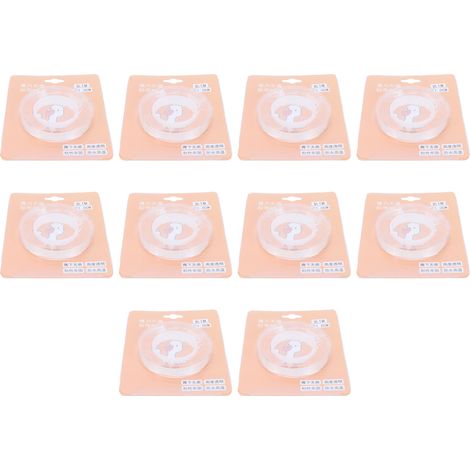 10 Bandes Adhésives Double Face Réutilisables et Lavables, Transparentes et Invisibles pour Fixation (1/5)