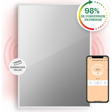 Klarstein Smart Chauffage Infrarouge, 750W Radiateur Electrique, Contrôle via APP Mobile WiFi, Détection de Fenêtre Ouverte, IP24, Chauffage Mural Salle de Bain, Thermostat, Econome, Sans CO2 (1/5)