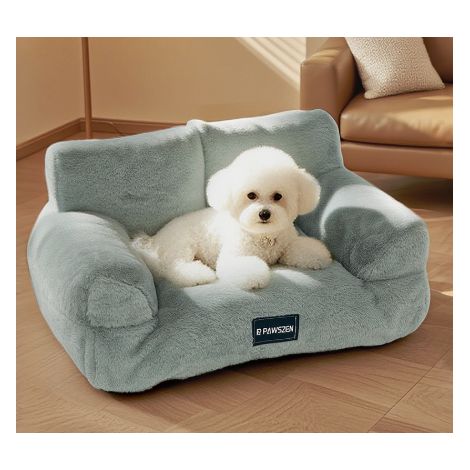 Canapé Chien Chat 75x50x26 cm Flanelle Vert Sauge – Panier Sofa Accoudoirs Dossier Housse Amovible Lavable Mousse + Coton – Lit Moelleux Chat Petit Chien Bichon 4 Saisons Intérieur ≤ 9 kg (1/2)