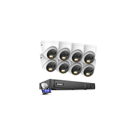 ANNKE 8CH 4K Standalone Surveillance PoE NVR x 8 PCS 1080p 24/7 Color Security Cameras-2TB (1/5)