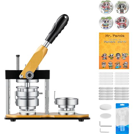 Mophorn Machine à Badge 58 mm avec 100 Boutons, Presse à Badges en Métal, Découpe-cercle, Livre de Modèles, Poignée Confortable, Moule en Acier, pour DIY, Activités Maison et Événements Scolaires (1/5)