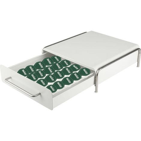 Porte-capsule de café en fer tiroir à capsules de café simple taille de base de machine à café blanche 30 5 丨 31 5 丨 10 cm peut contenir 36 capsules