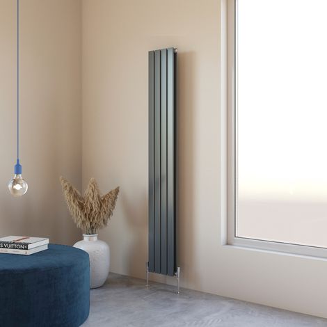 Acezanble 1800x272mm Double Anthracite Vertical Flat Panel Central Heating Designer Radiator