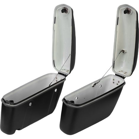 Sacs de selle rigides pour moto, 22l, avec serrure, robuste, ABS, étanche, étui latéral universel pour la plupart des motos, noir mat (1/5)