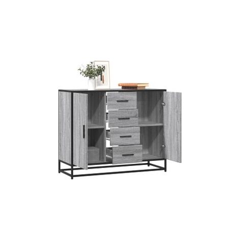 Buffet sonoma gris 92x35x76 bois d'ingénierie (1/5)