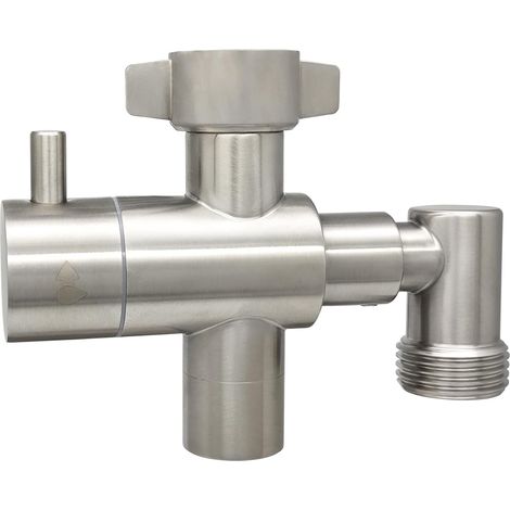 Robinet extérieur multifonctionnel en acier inoxydable avec adaptateur pour tuyau d'arrosage, distributeur de tuyau d'arrosage avec robinet supplémentaire pour le lavage des mains et le remplissage de (1/5)