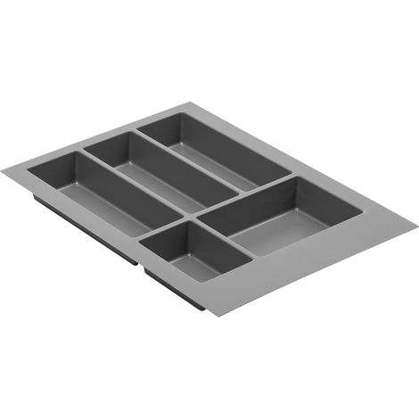 Besteckeinsatz Besteckkasten Schubladenkasten Universal Schubladen-Organizer Anthrazit 340mm
