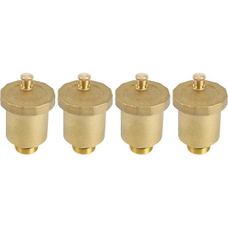 4 pièces laiton purgeur air 1 2 pouces filetage mâle pour chauffe-eau solaire pression soupape sécurité outils air (1/5)
