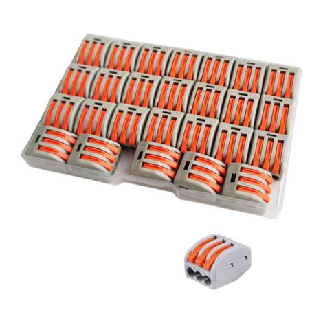 Lot de 26 bornes de connexion rapides avec levier – Cosses de câble compactes pour fils de 0,2 à 4 mm² – Installation rapide et sécurisée (1/5)