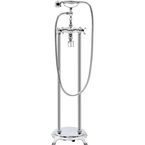 Robinet de baignoire sur pied Acier inoxydable 99,5 cm Argenté
