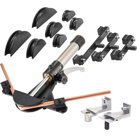 VEVOR Kit Piegatubi Idraulico Pinza Piegatrice Idraulica Tubi Compatibili 6-22 mm Bidirezionale con 7 Matrici, Utensile per Piegatura di Tubi in Rame Alluminio Angolo max. 90°, per Riparazioni HVAC (1/5)