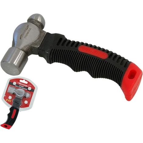 Neilsen 8oz Stubby Round Ball Pein Hammer Rubber Grip Engineers Machinists