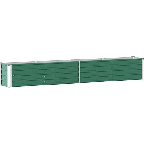 Arriate de jardín de acero galvanizado verde 320x40x45 cm vidaXL