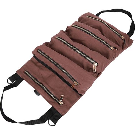 Sac de rangement à outils toiles portable, kit tournevis et clés, pochettes multiples pour réparation et bricolage (1/5)