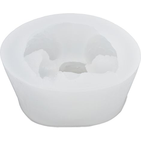 Moule en résine ange 3D facile à démouler, réutilisable, en silicone alimentaire de qualité supérieure, pour bougie bébé ange, décoration de gâteau DIY, visage d'ange à une main (1/5)