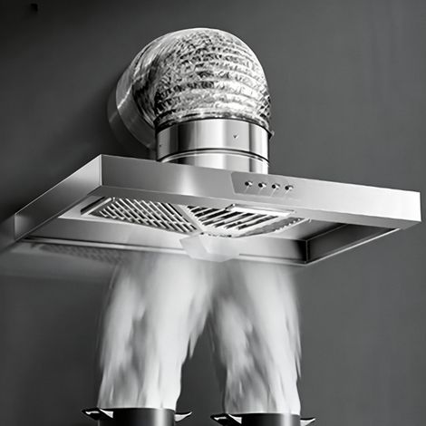 Fuleadture Hotte de cuisine à haut débit (7inch)Ventilateur d'extraction puissant et rapide (faible niveau sonore)Comprend un conduit d'évacuation de 3m