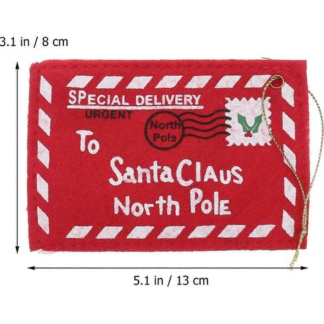 Lettre de Noël rouge, enveloppe Père Noël pour ranger, 10 pièces en feutrine (1/4)