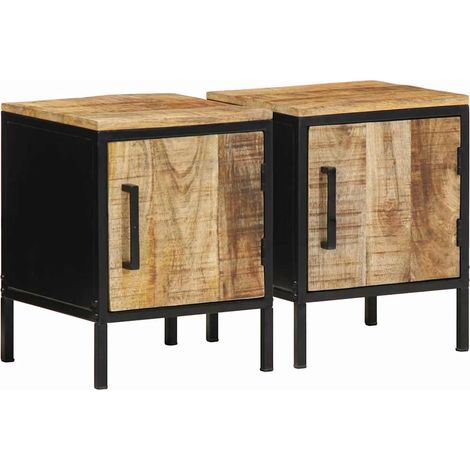 Cabinet de chevet 2 pcs-Lot de 2 Table de nuit-Table de chevet Marron et Noir 30 x 30 x 40 cm (1/5)