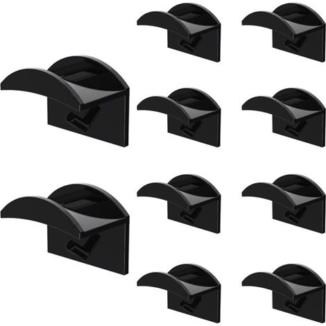 10 Black Hat Hook,Hat Hooks Wall Mount,Baseball Cap Wall Mounts,Easy Installation,No Drilling,Cap Holder