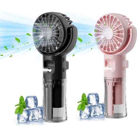 Ventilateur de table sans fil - Rechargeable via USB - Mini ventilateur portable - Silencieux - 4 vitesses - Humidificateur - Mini climatisation (1/5)