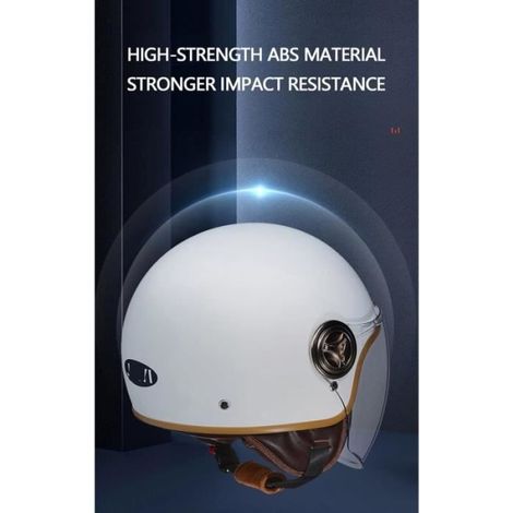 Casque Moto Demi-Jet - Homologué ECE 22.06 - Pour Moto et Scooter - Compact et Léger - Adulte Unisexe - 1 Pièce (1/4)
