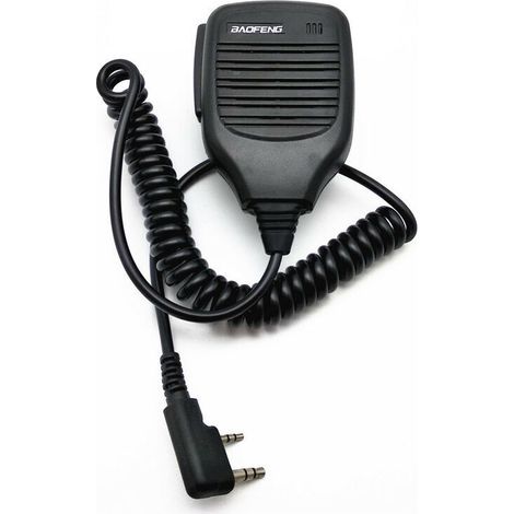 Micro Haut-Parleur 2 Broches Talkie Walkie Micro Portable Compatible avec Talkie Walkie Baofeng UV-5R BF-888S BF-88E RT24 RT22 RT27 Kenwood WOUXUN TYT HYT (1 Pcs)