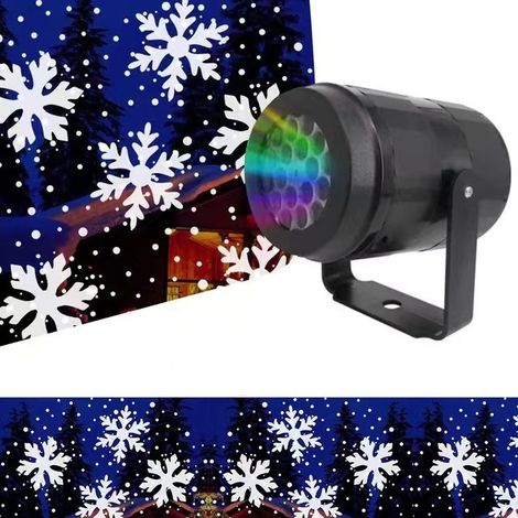Projecteur flocon blanc 4W USB 5V, 16 motifs, décoration intérieure de fête, ambiance festive (1/5)