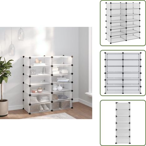 Schuhregal Transparent 94,5x36,5x106 cm PP - Schuhregal - Schuhorganisation - Garderobe - Aufbewahrungsbox - Regal (1/5)