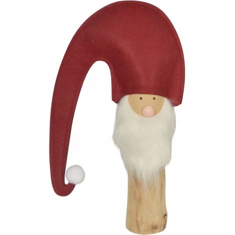 Weihnachtsfigur Weihnachtsmann auf einem Baumstamm, Heimdekoration, 46 cm (1/3)