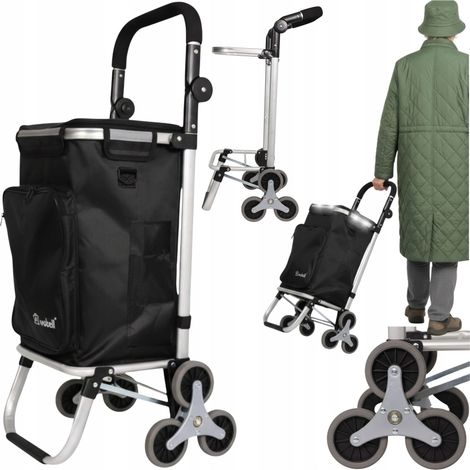 CARRITO DE COMPRAS CON RUEDAS DE GOMA BOLSA DE COMPRAS DE TRES RUEDAS SILENCIOSO Y LIGERO (1/5)