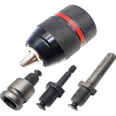 Mandrin de perçage sans clé robuste en métal 1/2-20UNF 13 mm, adaptateur femelle carré hexagonal/SDS/douille (1/5)