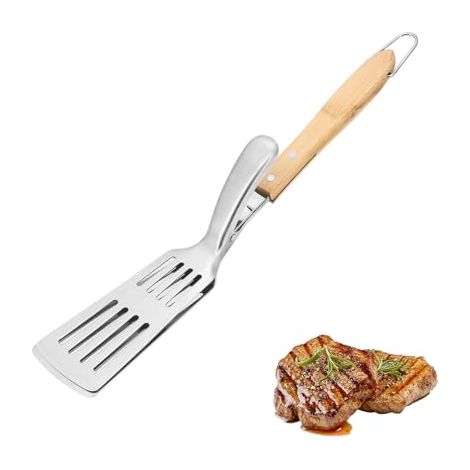 Pinza a pala in acciaio inox 304, spatola 2 in 1, pinza per pizza, pinza per spatola, pinza a pala a doppia faccia, adatta per barbecue all'aperto, campeggio e altri accessori da cucina (tipo A) (1/5)